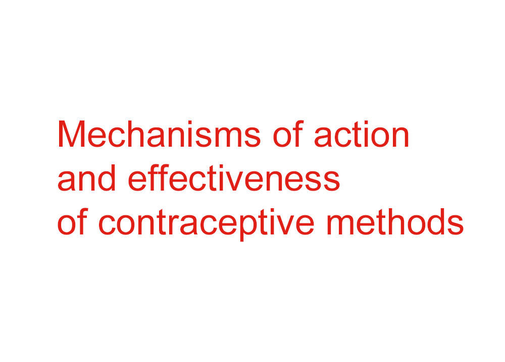  Mechanisms of action and effectiveness of contraceptive methods 